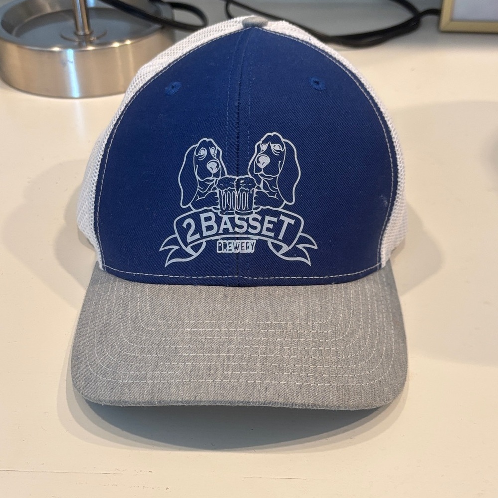 2 Basset Brewery Blue and Gray Trucker Hat